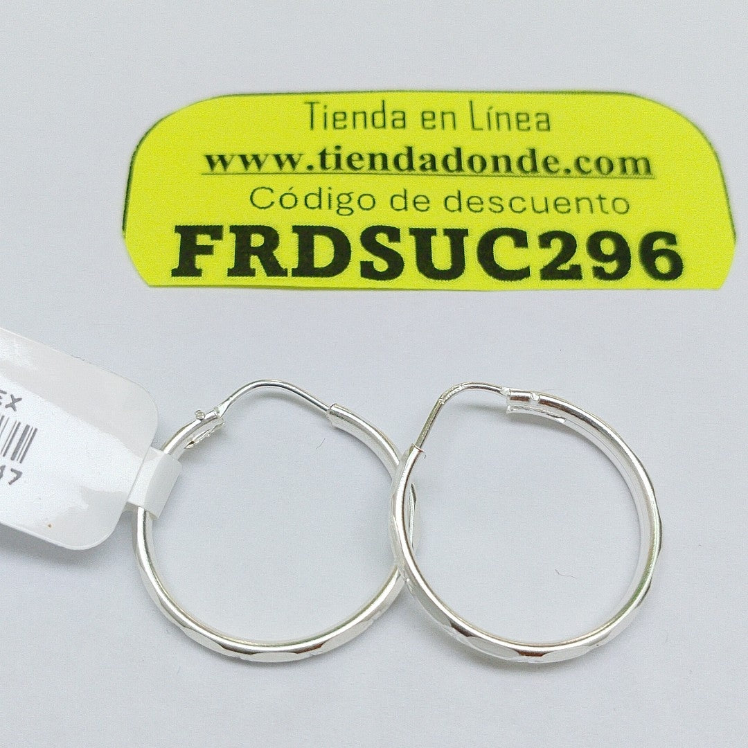 PAR ARRACADAS FACETADA PLATA .925 2.1 GR (NUEVO)