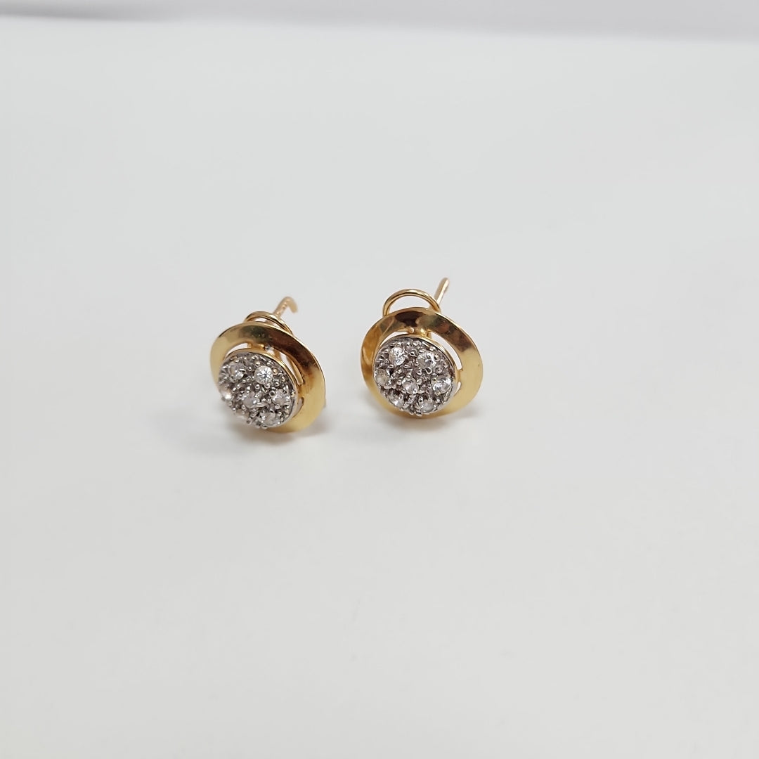 ARETES PAR ORO, RODIADO 14 K 3.4 GRMS (SEMINUEVO)