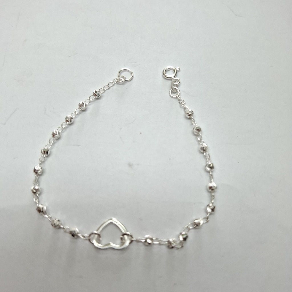 PULSERA TEJIDO CORAZON PLATA .925 18 CM 2 GR (NUEVO)