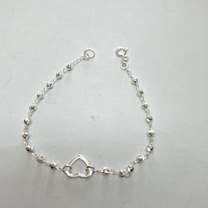 PULSERA TEJIDO CORAZON PLATA .925 18 CM 2 GR (NUEVO)
