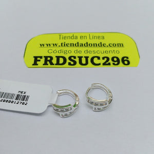 HUGGIES CIRCONIAS PLATA .925 1.9 GR (NUEVO)