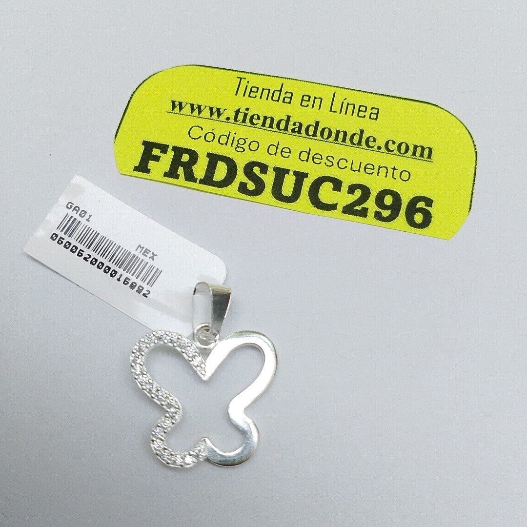 DIJE MARIPOSA C/CIRCONIAS PLATA .925 2.3 GR (NUEVO)