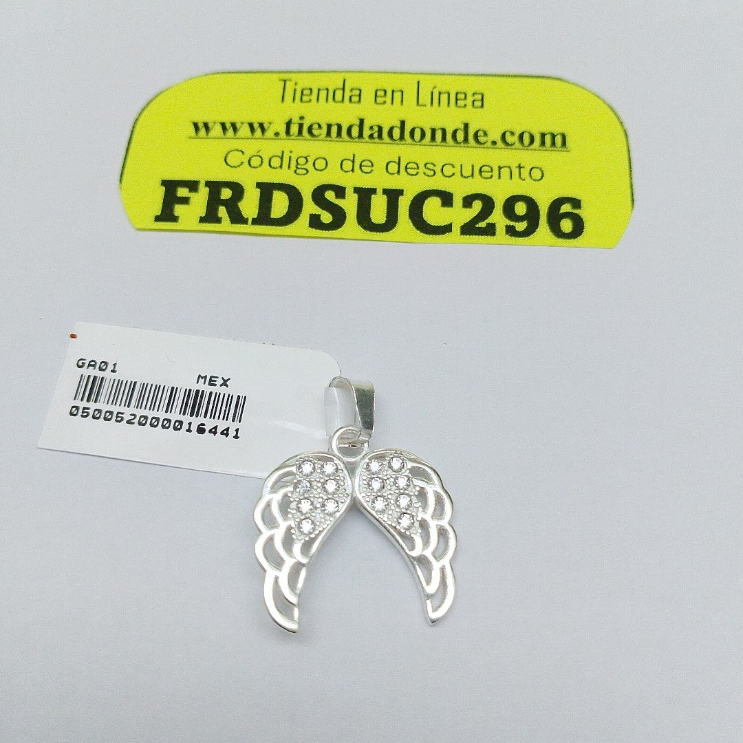 DIJE ALAS C/CIRCONIAS PLATA .925 2.2 GR (NUEVO)