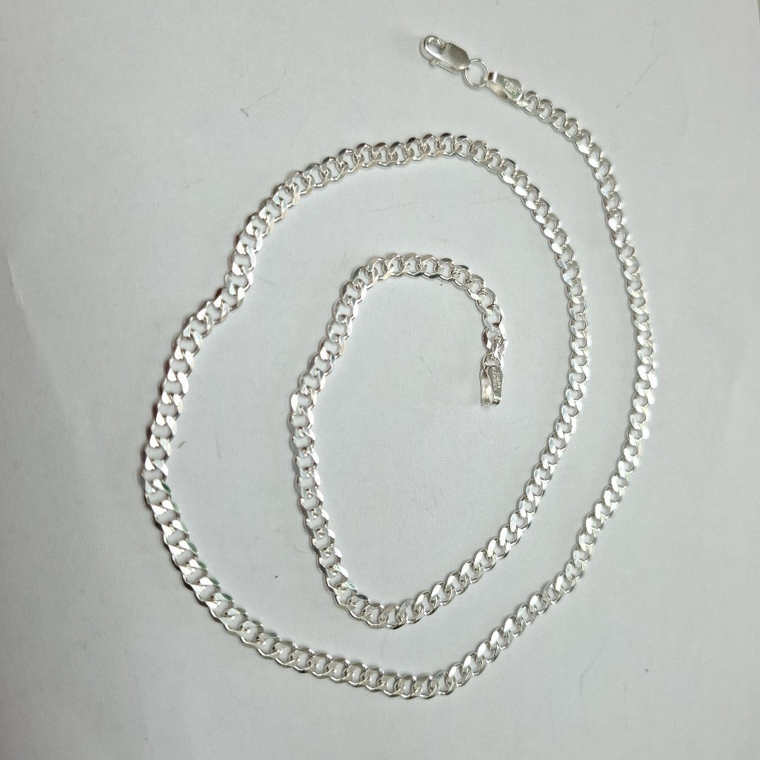 CADENA TEJIDO BARBADO PLATA .925 55 CM 12.4 GR (NUEVO)