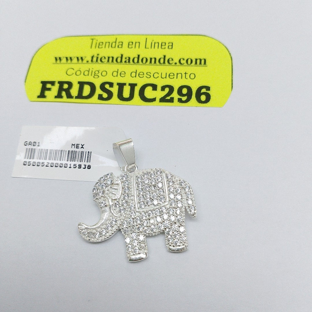 DIJE ELEFANTE C/CIRCONIAS PLATA .925 5 GR (NUEVO)