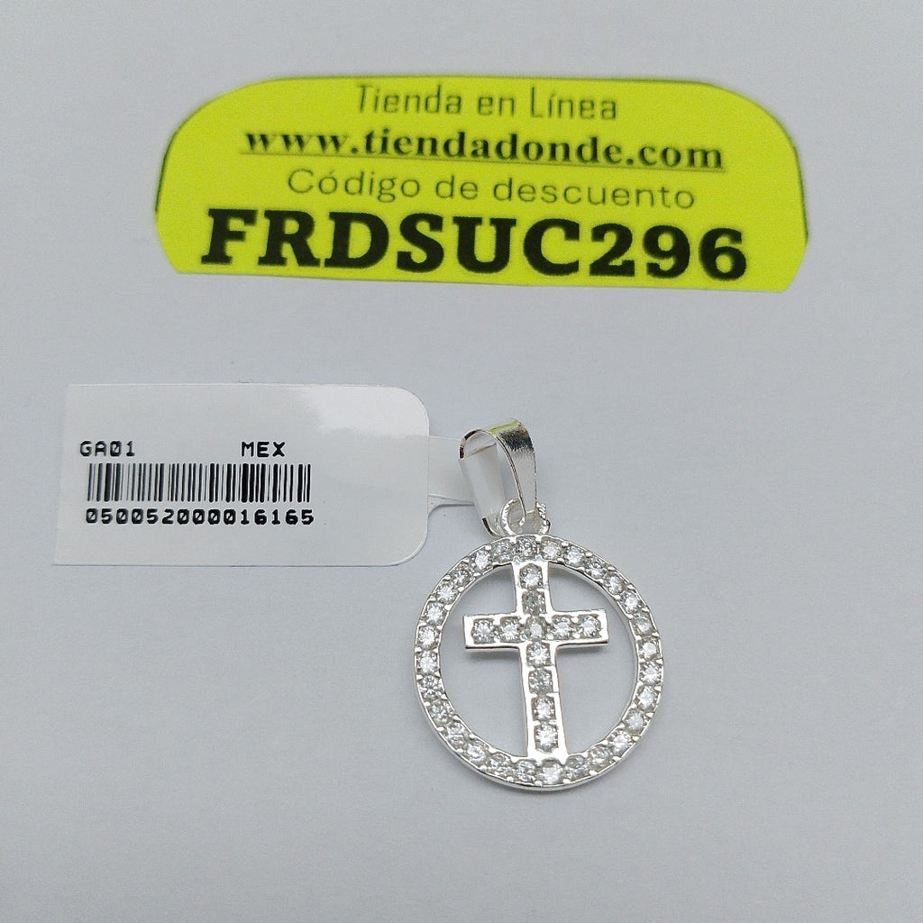 DIJE CRUZ C/CIRCONIAS PLATA .925 2.4 GR (NUEVO)