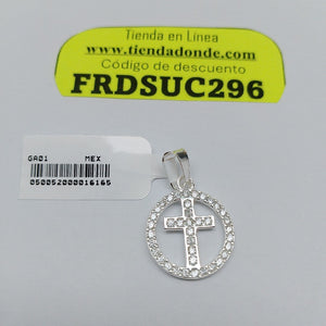 DIJE CRUZ C/CIRCONIAS PLATA .925 2.4 GR (NUEVO)