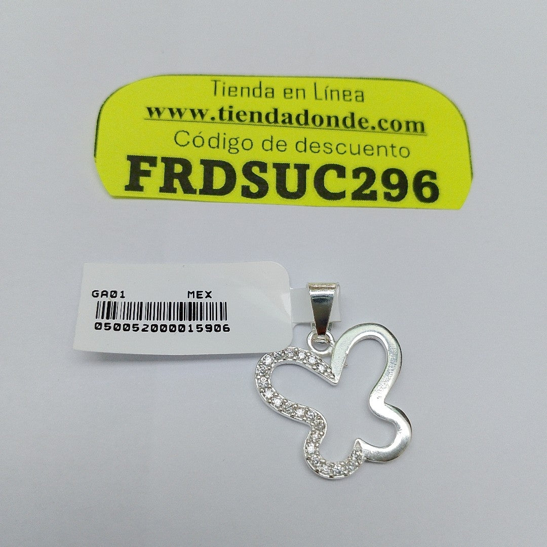 DIJE MARIPOSA C/CIRCONIAS PLATA .925 2.4 GR (NUEVO)