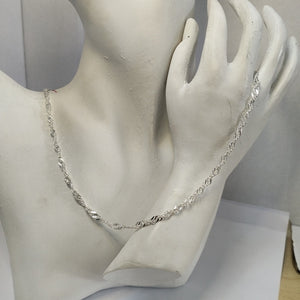 CADENA TEJIDO MEDIO TORZAL PLATA .925 55 CM 6.1 GR (NUEVO)