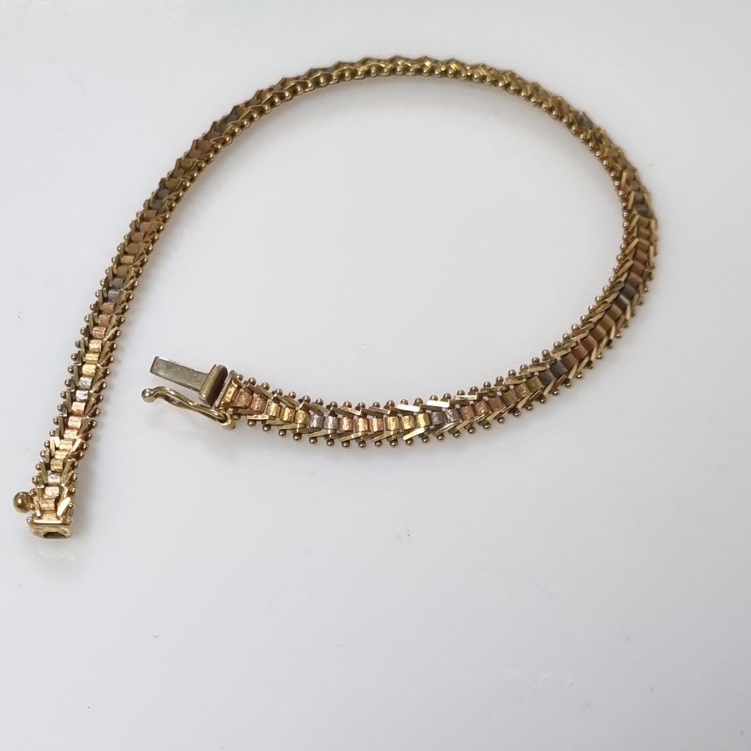 PULSERA ORO, ORO COMBINADO 14 K 8.4 GRMS (SEMINUEVO)