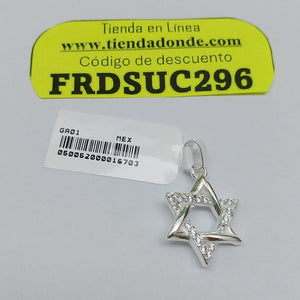 DIJE ESTRELLA DE DAVID C/CIRCONIAS PLATA .925 2.6 GR (NUEVO)