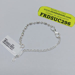 PULSERA TEJIDO INFINITO PLATA .925 18 CM 2.4 GR (NUEVO)