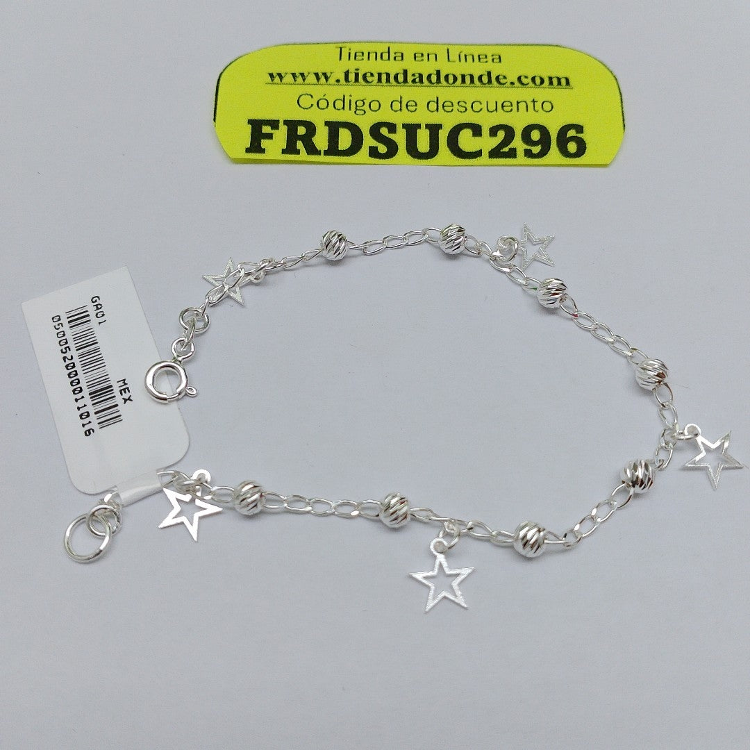 PULSERA TEJIDO ESPECIAL PLATA .925 18 CM 2.7 GR (NUEVO)