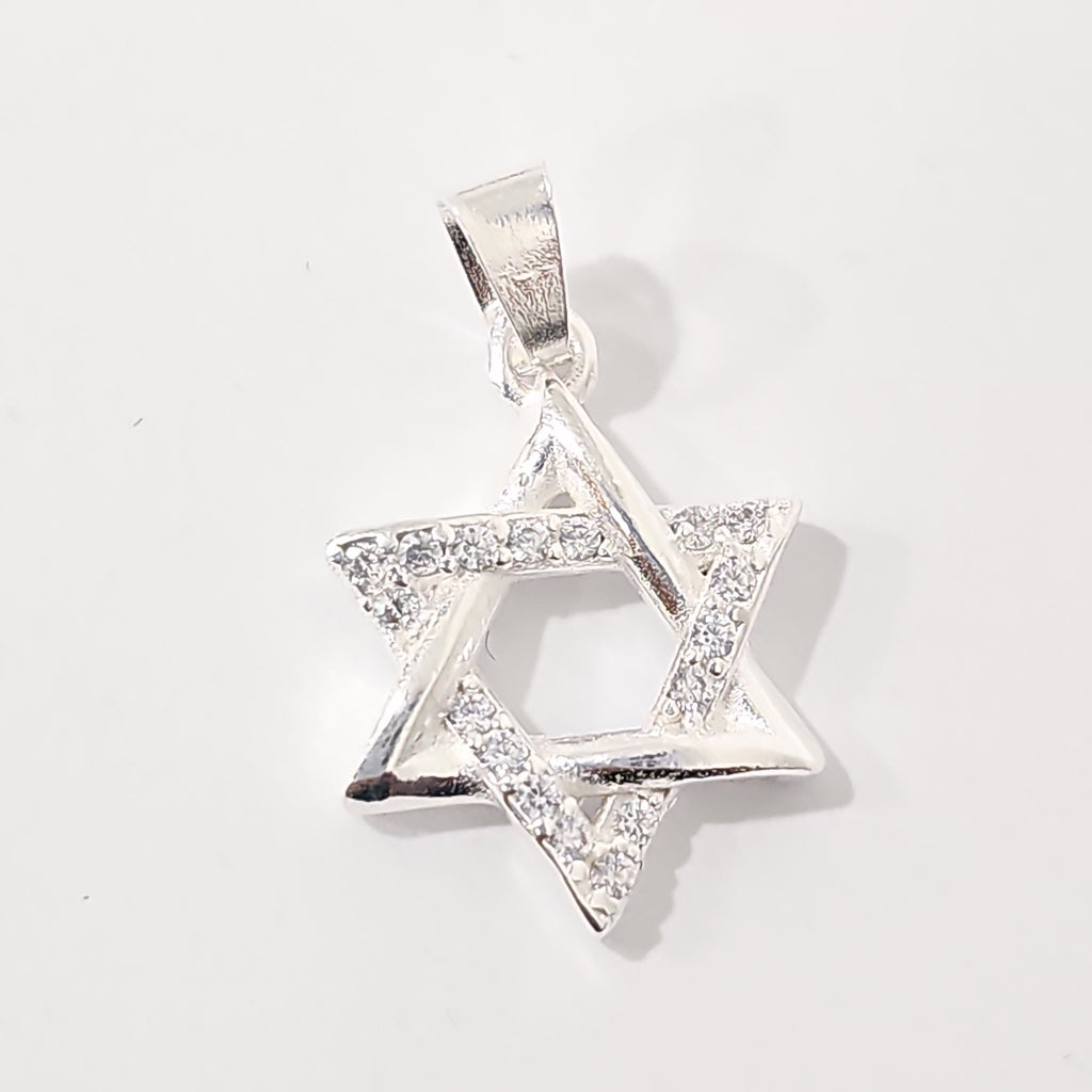 DIJE ESTRELLA DE DAVID C/CIRCONIAS PLATA .925 2.6 GR (NUEVO)