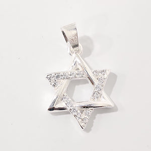 DIJE ESTRELLA DE DAVID C/CIRCONIAS PLATA .925 2.6 GR (NUEVO)