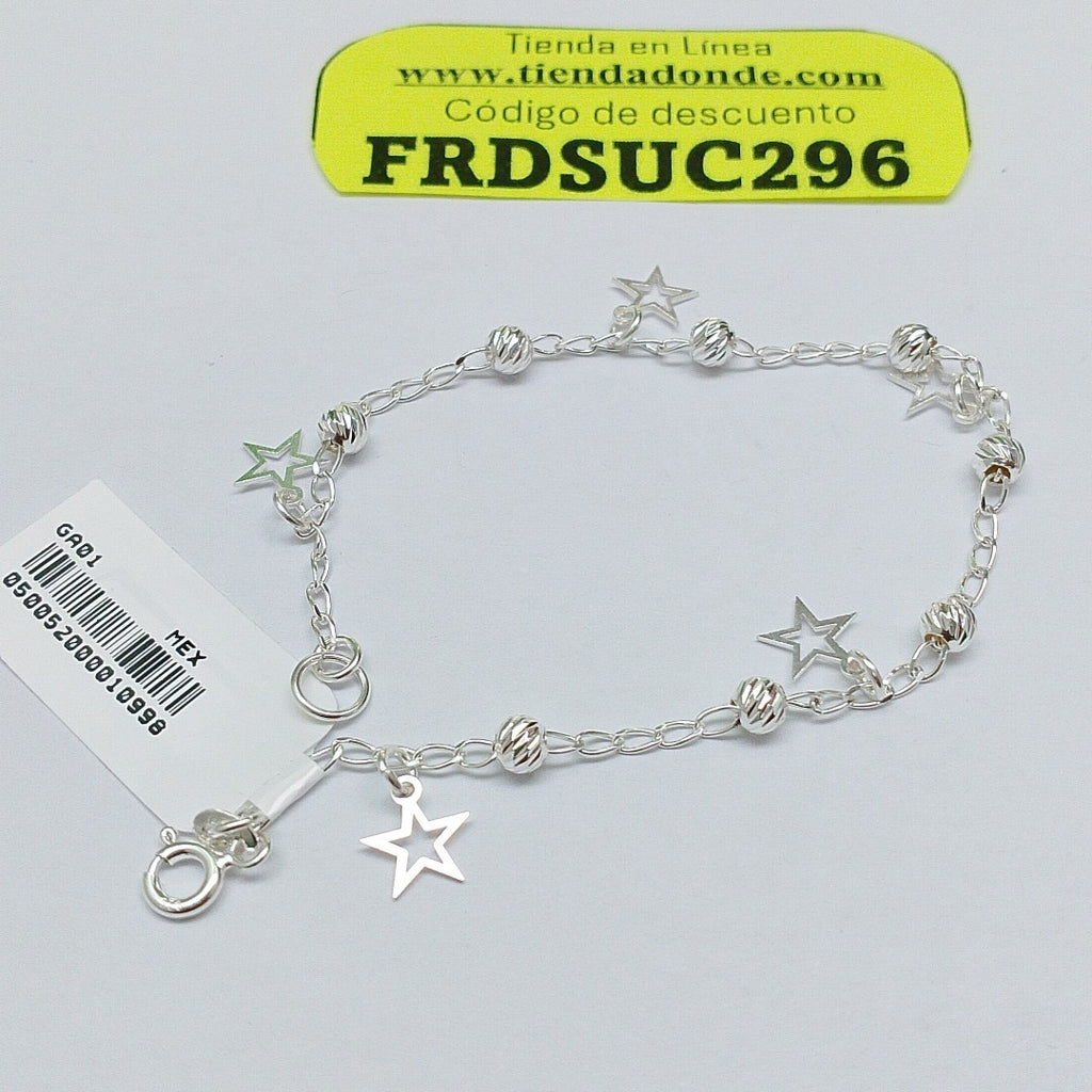 PULSERA TEJIDO ESPECIAL PLATA .925 18 CM 2.7 GR (NUEVO)