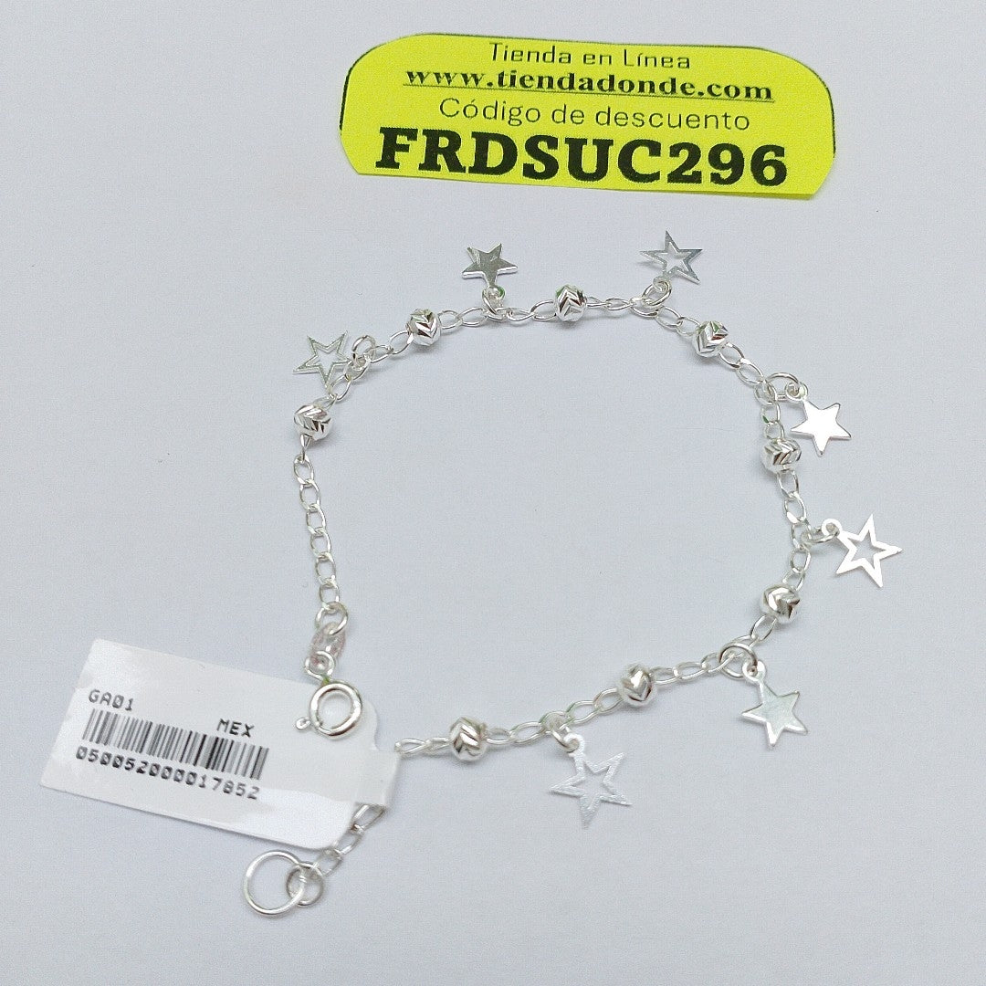 PULSERA TEJIDO ESPECIAL PLATA .925 18 CM 3 GR (NUEVO)
