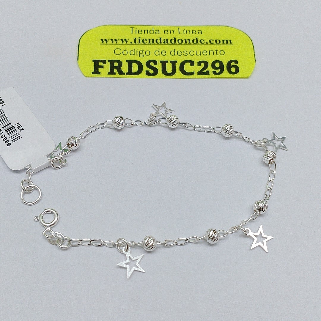 PULSERA TEJIDO ESPECIAL PLATA .925 18 CM 2.7 GR (NUEVO)