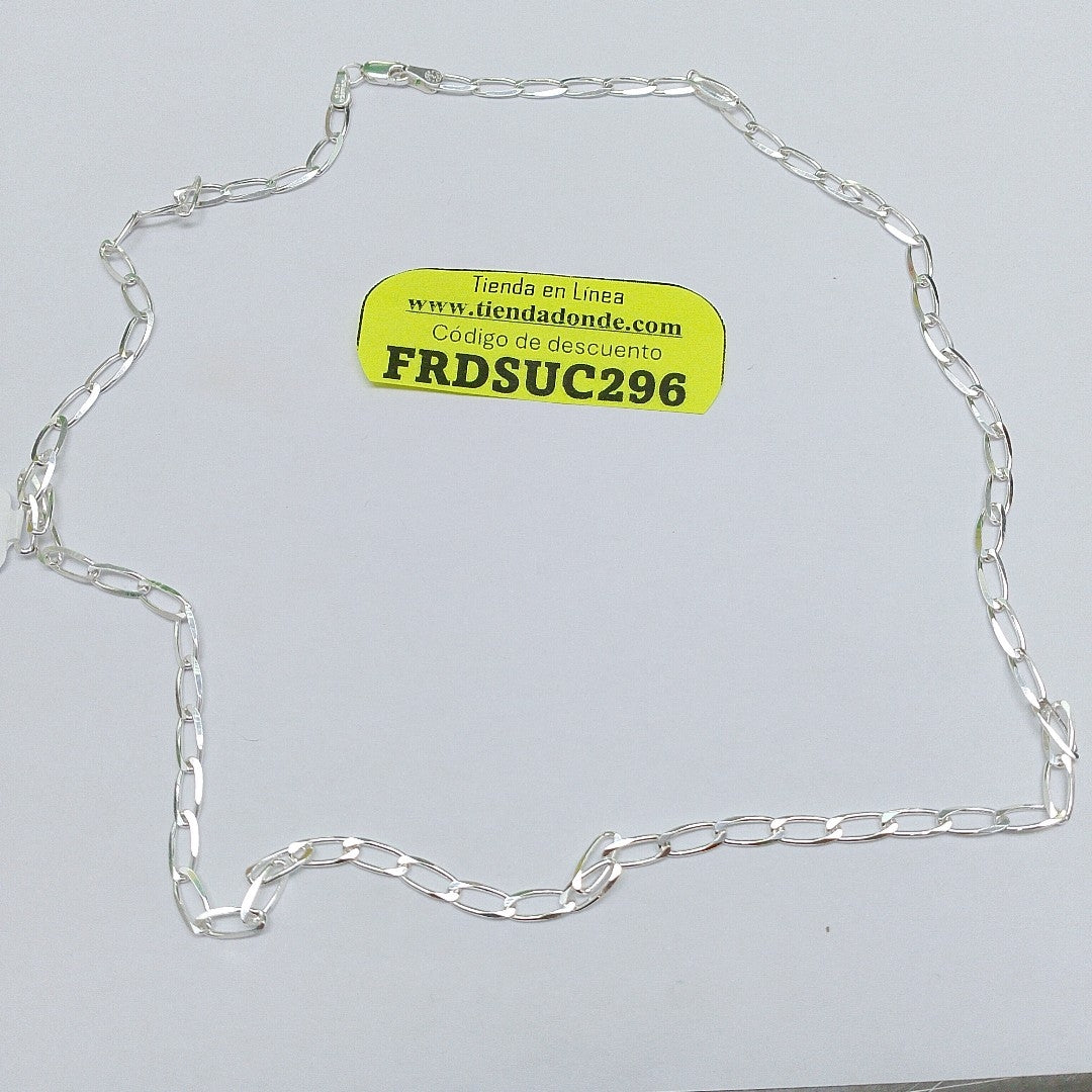 CADENA TEJIDO ESLABONES PLATA .925 60 CM 10.9 GR (NUEVO)