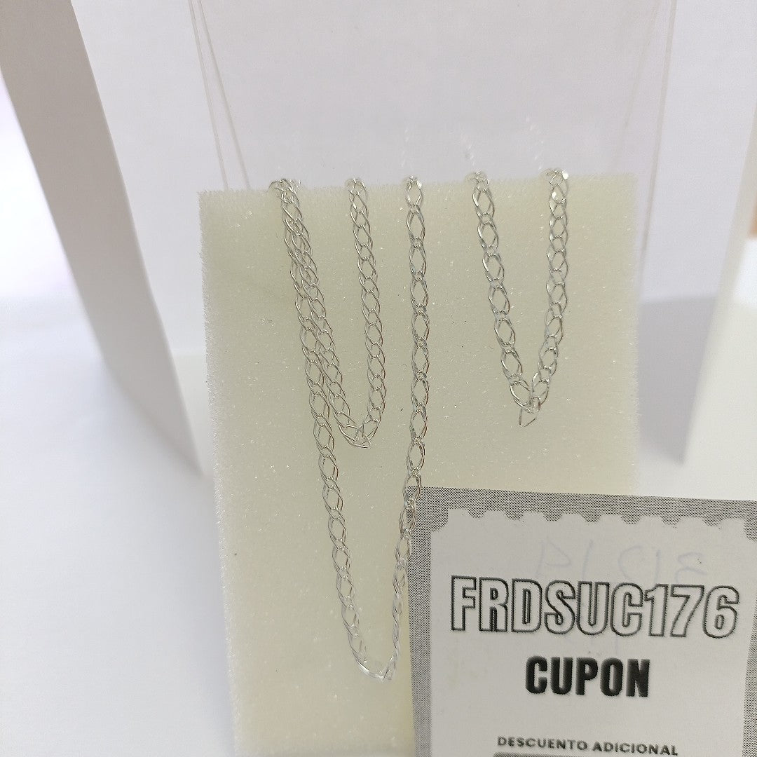 CADENA TEJIDO ESLABONES PLATA .925 50 CM 3.5 GR (NUEVO)