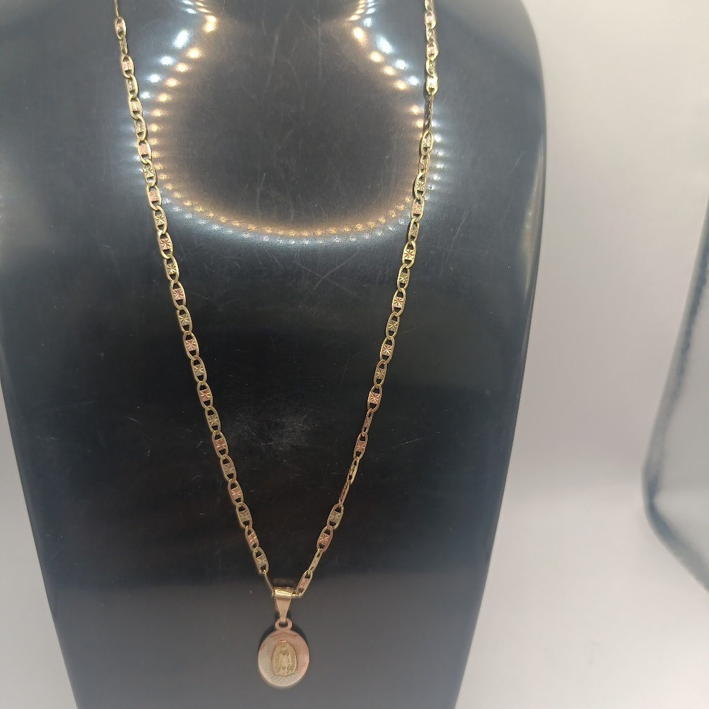 CADENA, MEDALLA RELIGIOSA ORO 10 K 3.1 GRMS (SEMINUEVO)