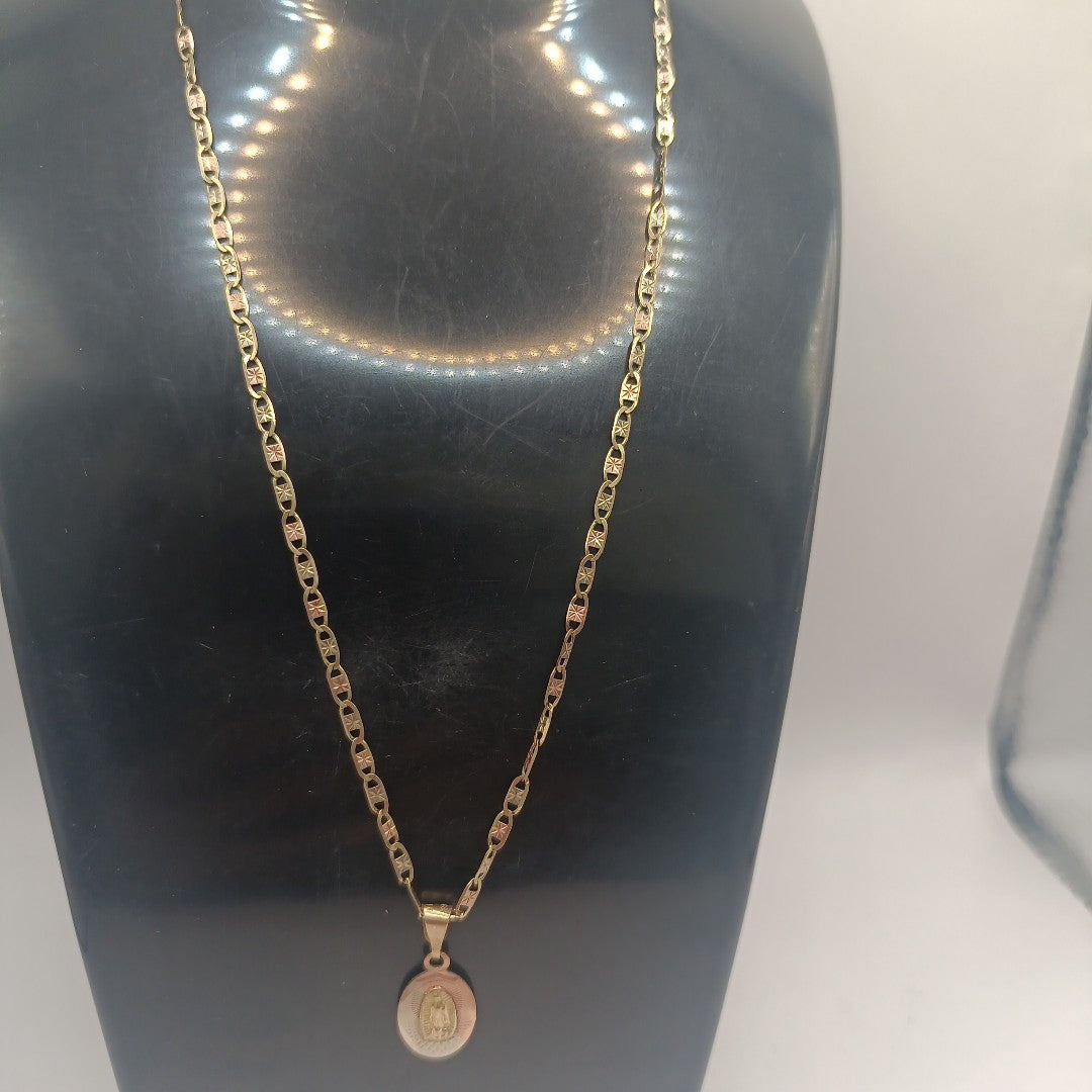 CADENA, MEDALLA RELIGIOSA ORO 10 K 3.1 GRMS (SEMINUEVO)