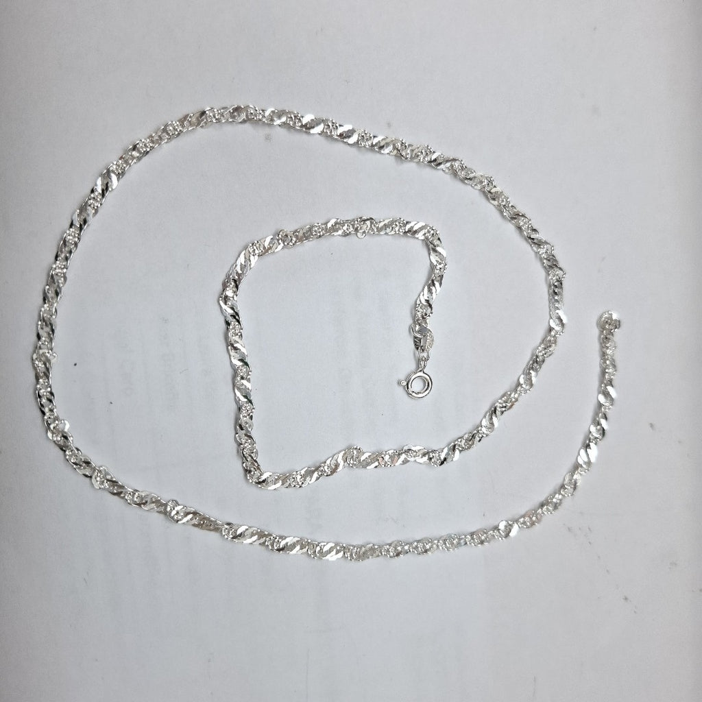 CADENA TEJIDO MEDIO TORZAL PLATA .925 55 CM 6.4 GR (NUEVO)