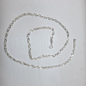 CADENA TEJIDO MEDIO TORZAL PLATA .925 55 CM 6.4 GR (NUEVO)