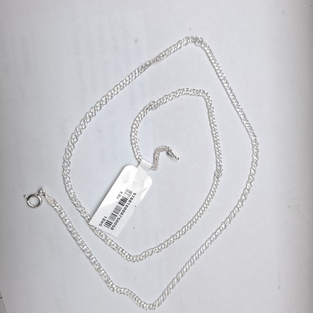 CADENA TEJIDO ESLABONES PLATA .925 55 CM 4.4 GR (NUEVO)
