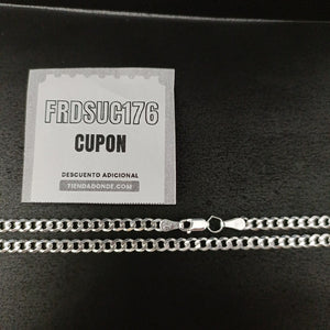 CADENA TEJIDO BARBADO PLATA .925 60 CM 14 GR (NUEVO)