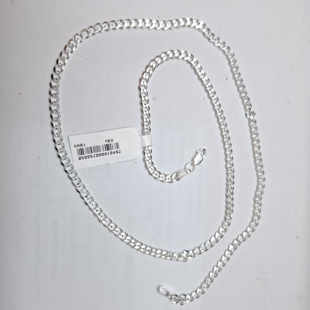 CADENA TEJIDO BARBADO PLATA .925 60 CM 14.1 GR (NUEVO)