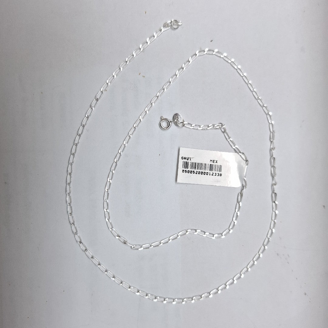 CADENA TEJIDO ESLABONES PLATA .925 55 CM 2.9 GR (NUEVO)