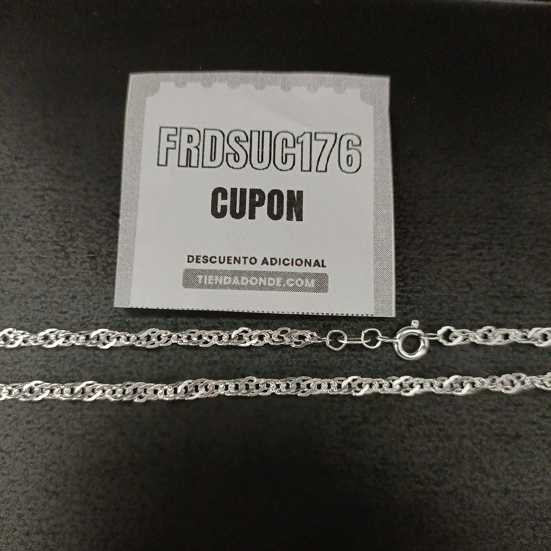 CADENA TEJIDO MEDIO TORZAL PLATA .925 55 CM 5.8 GR (NUEVO)