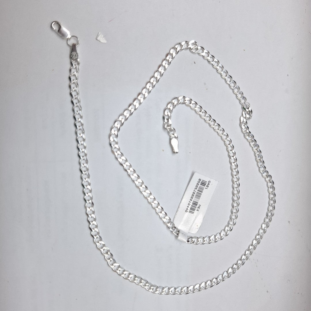 CADENA TEJIDO BARBADO PLATA .925 60 CM 13.2 GR (NUEVO)