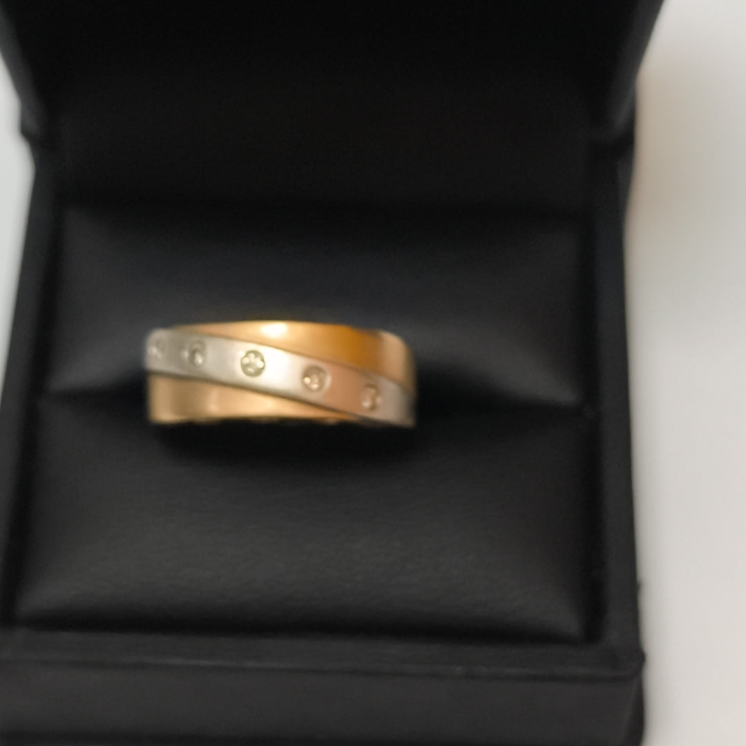 ANILLO ORO COMBINADO 14 K 4,60 GRMS (SEMINUEVO)