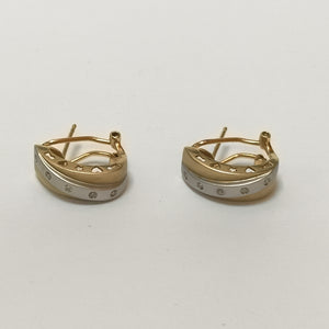 ARETES PAR ORO COMBINADO 14 K 7,40 GRMS (SEMINUEVO)