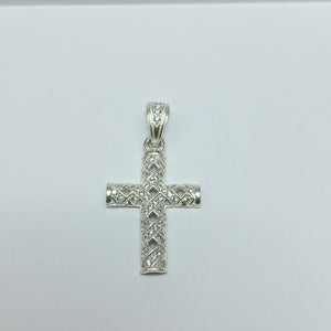 DIJE CRUZ C/CIRCONIAS PLATA .925 8.2 GR (NUEVO)