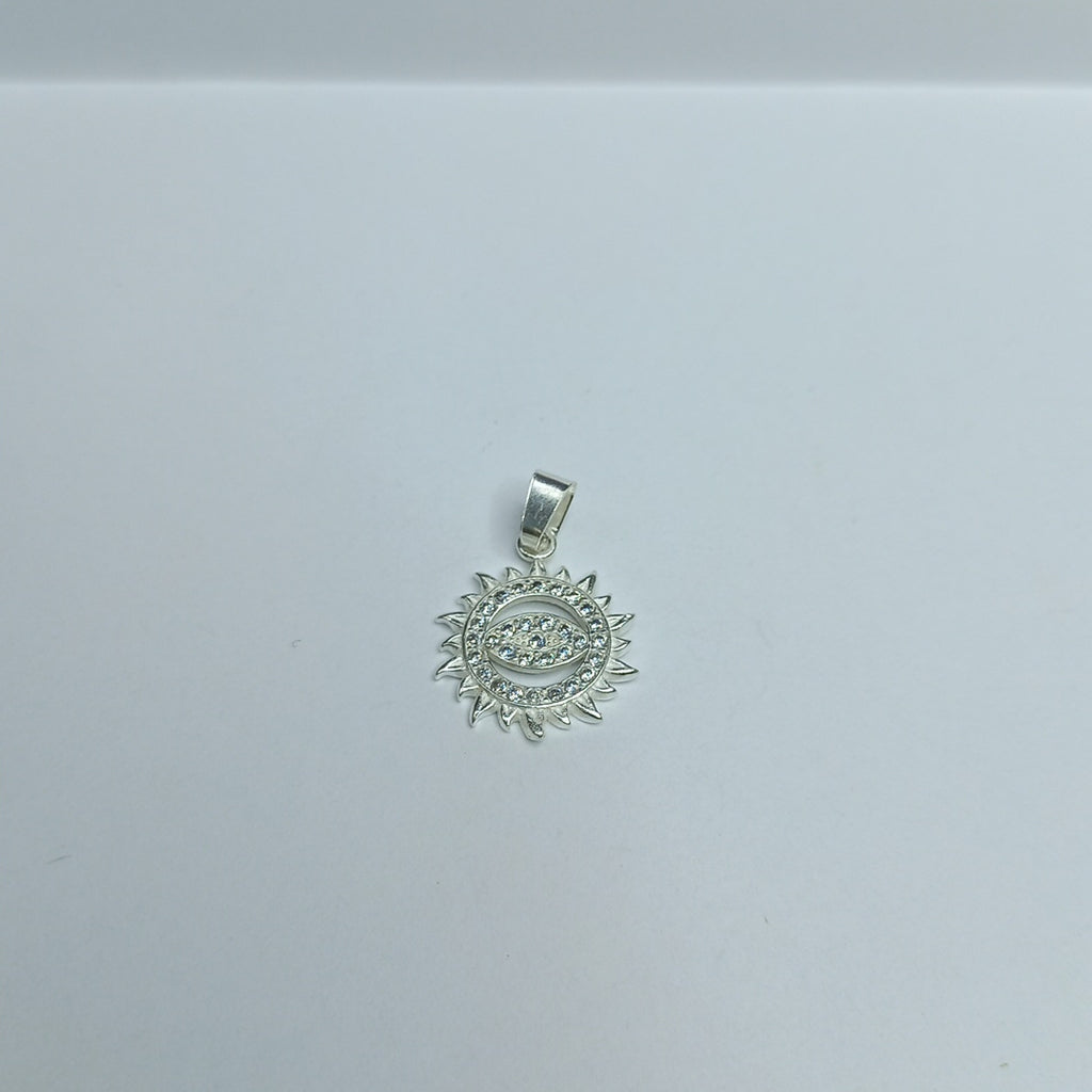 DIJE OJO MAGICO CON CIRCONIAS PLATA .925 2 GR (NUEVO)