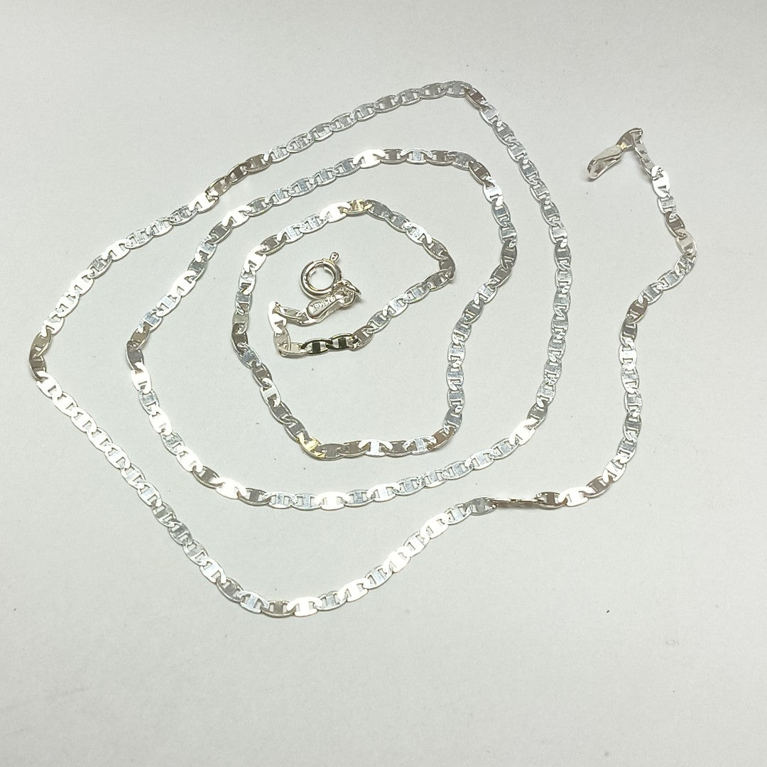 CADENA TEJIDO ESPEJO PLATA .925 60 CM 4.4 GR (NUEVO)