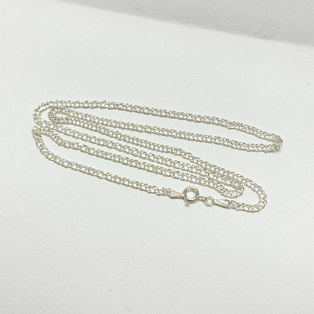 CADENA TEJIDO ESLABONES PLATA .925 55 CM 4.2 GR (NUEVO)
