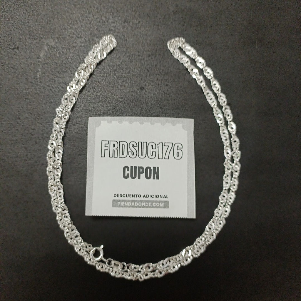CADENA TEJIDO MEDIO TORZAL PLATA .925 55 CM 6.2 GR (NUEVO)