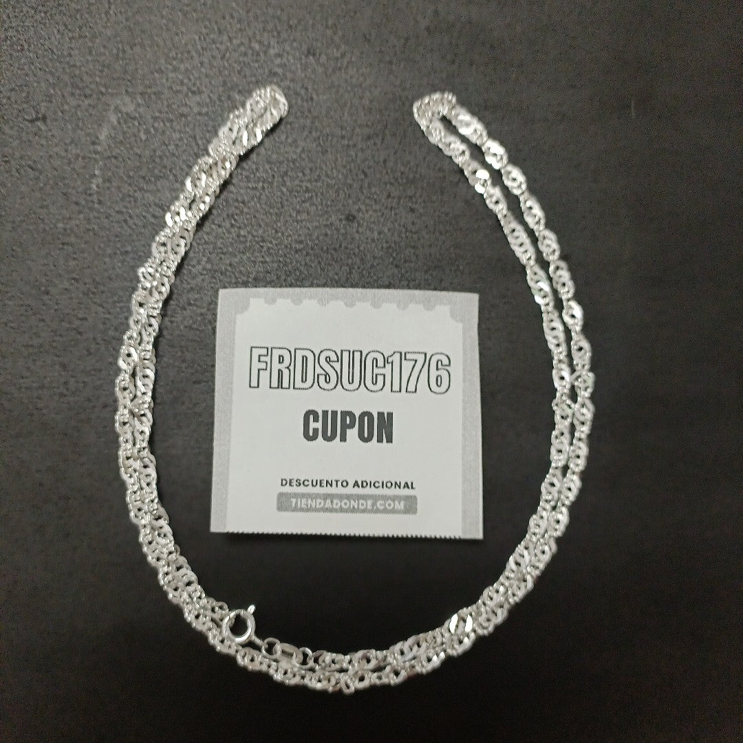 CADENA TEJIDO MEDIO TORZAL PLATA .925 55 CM 6.2 GR (NUEVO)