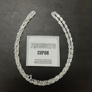 CADENA TEJIDO MEDIO TORZAL PLATA .925 55 CM 6.2 GR (NUEVO)
