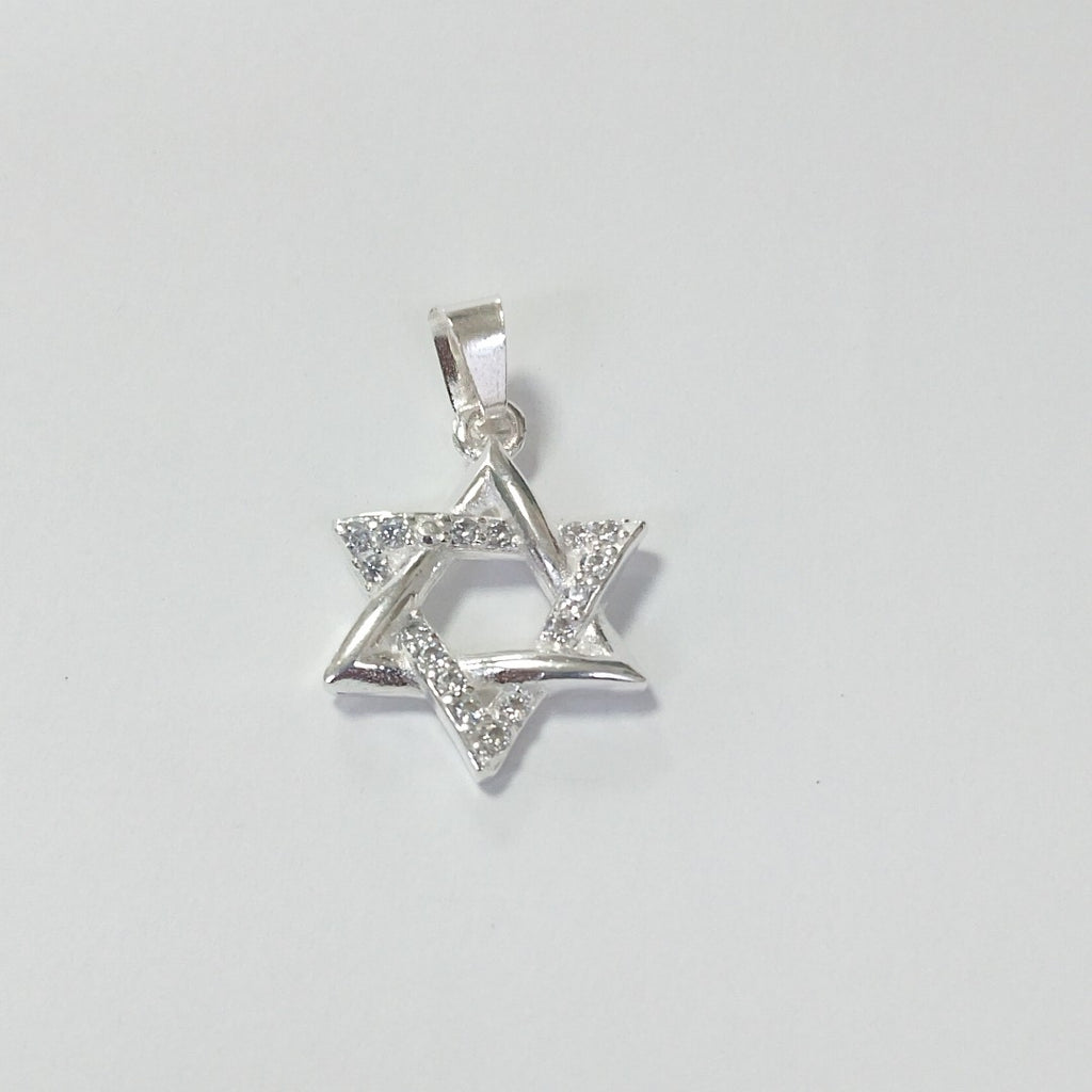 DIJE ESTRELLA DE DAVID C/CIRCONIAS PLATA .925 2.7 GR (NUEVO)