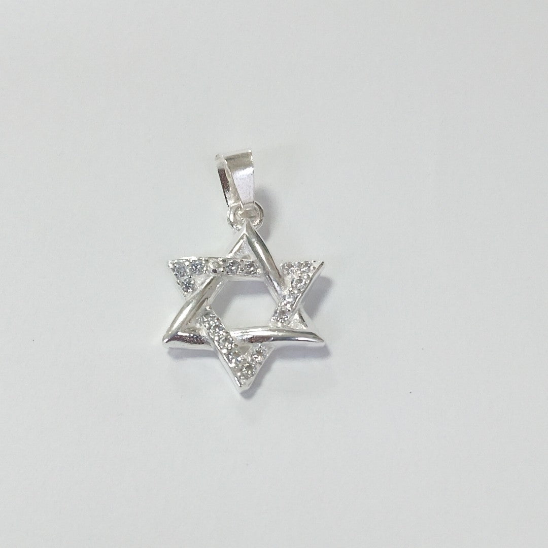 DIJE ESTRELLA DE DAVID C/CIRCONIAS PLATA .925 2.7 GR (NUEVO)