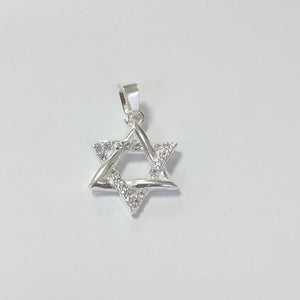 DIJE ESTRELLA DE DAVID C/CIRCONIAS PLATA .925 2.7 GR (NUEVO)