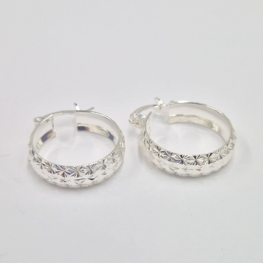 PAR ARRACADAS FACETADAS PLATA .925 3.4 GR (NUEVO)