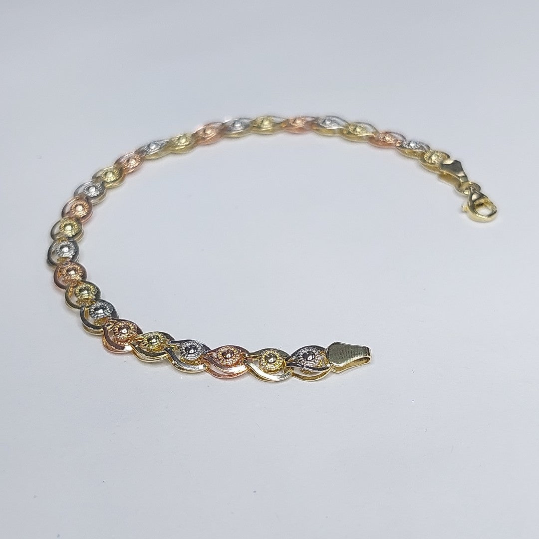 PULSERA ORO, ORO COMBINADO 10 K 4.4 GRMS (SEMINUEVO)
