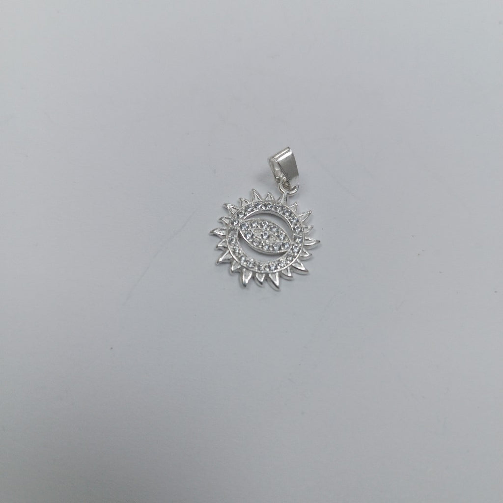 DIJE OJO MAGICO CON CIRCONIAS PLATA .925 2 GR (NUEVO)