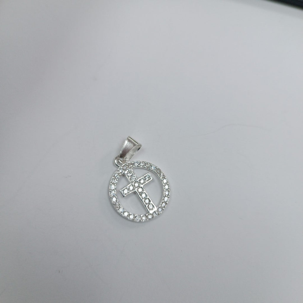 DIJE CRUZ C/CIRCONIAS PLATA .925 2.5 GR (NUEVO)
